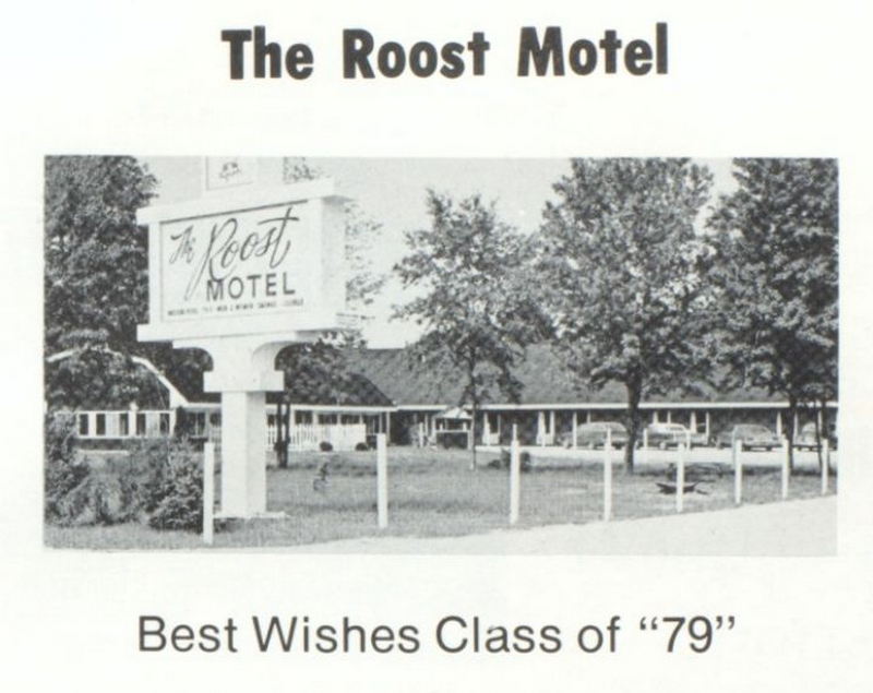 Motel 72 (Roost Motel) - 1979 Yearbook Ad (newer photo)